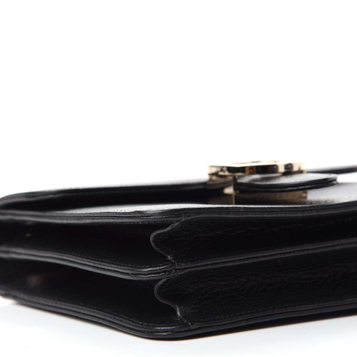 Dollar Calfskin Small Interlocking G Shoulder Bag Black