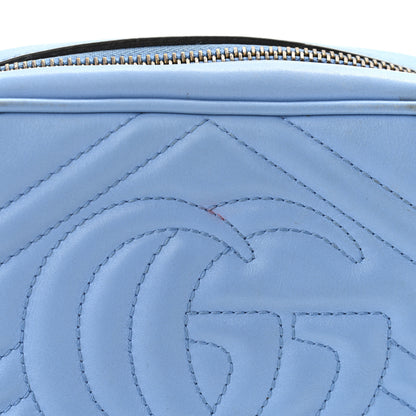 Gucci Calfskin Matelasse Mini GG Marmont Chain Shoulder Bag Clear Sky Blue 13 of 13