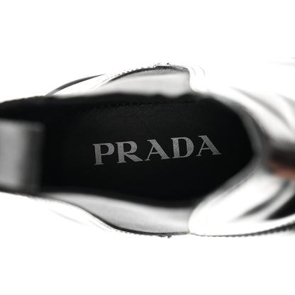 Prada Spazzolato Rois Womens Monolith Chelsea 55mm Ankle Boots 39 Black 9 of 12