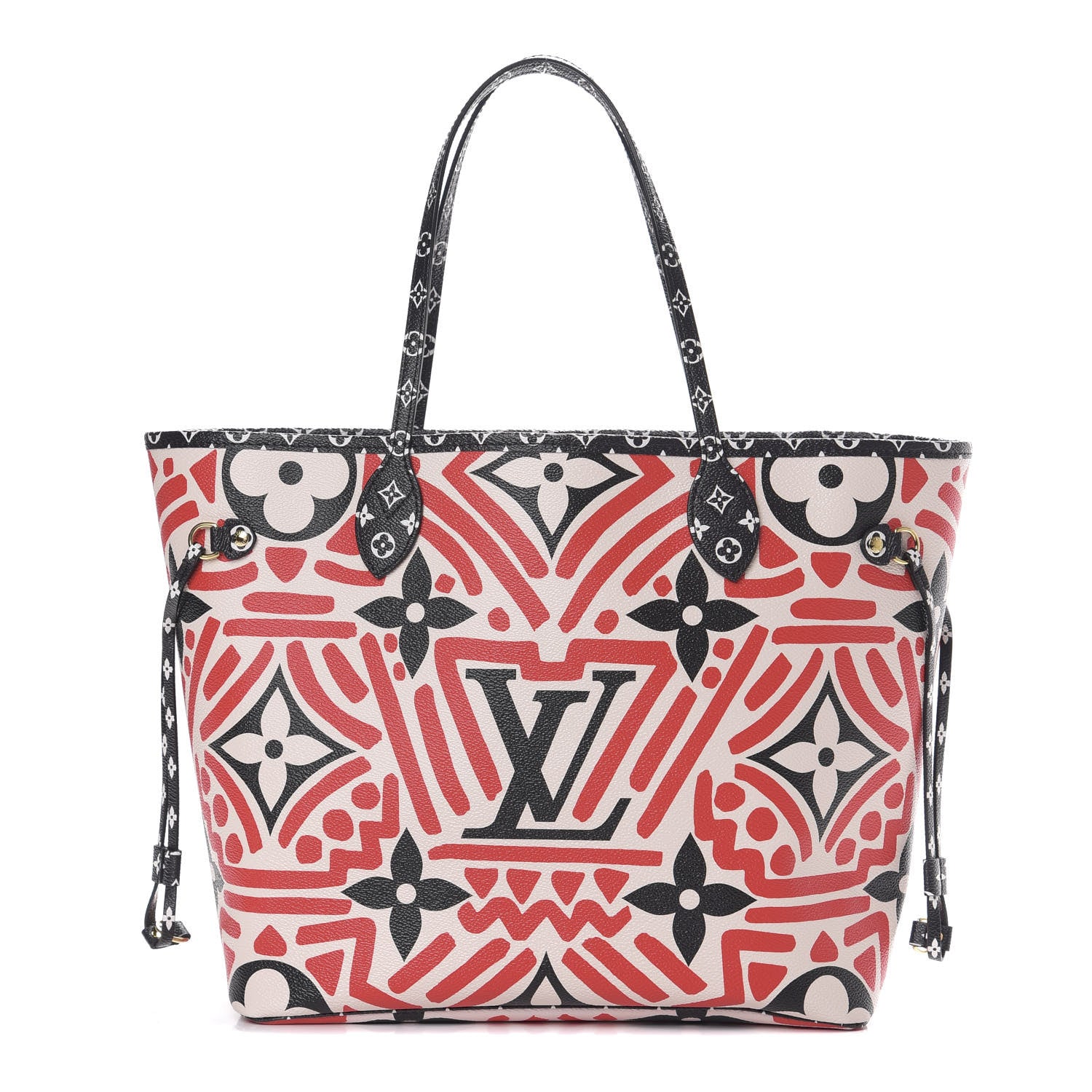 Louis Vuitton Monogram Giant Crafty Neverfull MM Creme Rouge Black 1 of 9