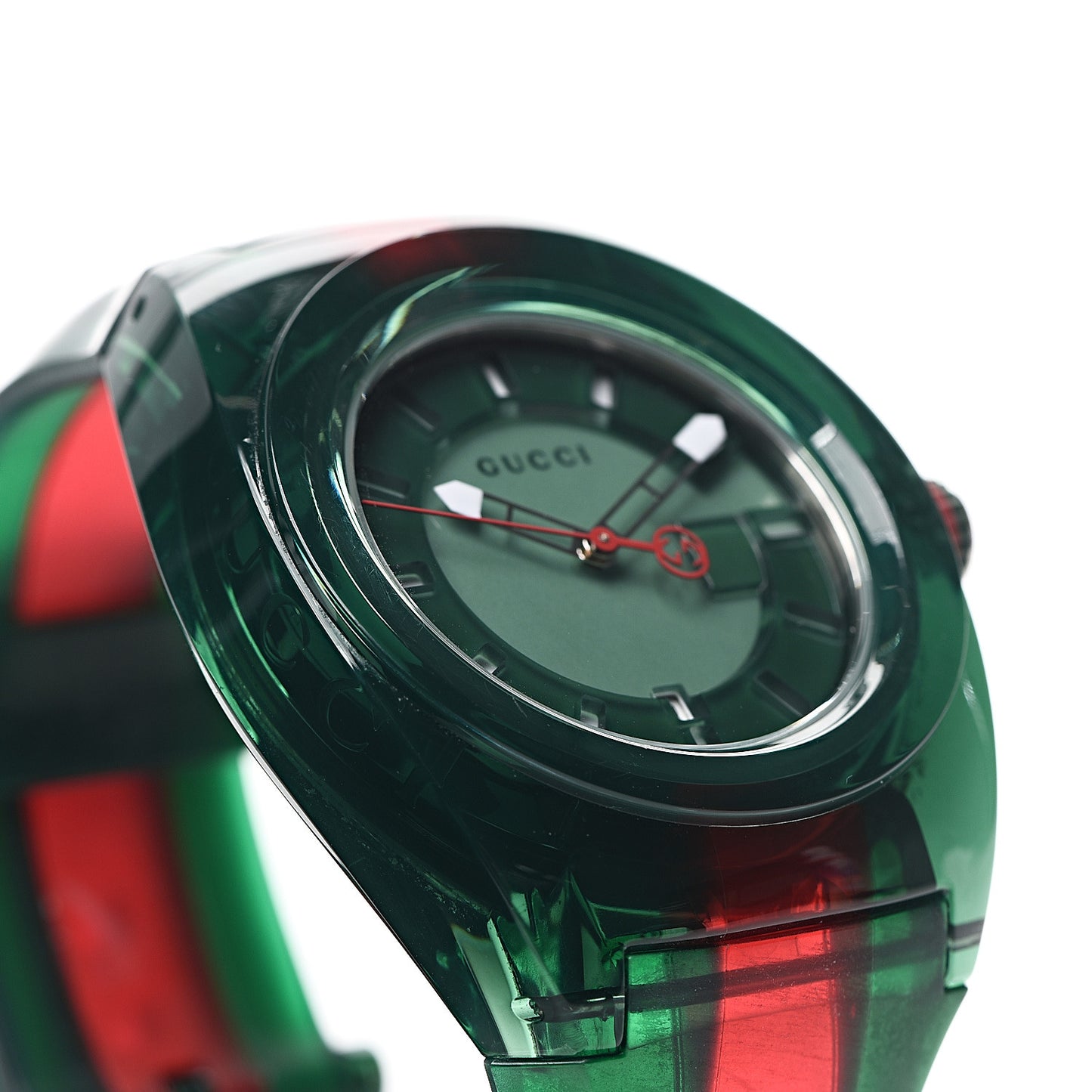 Stainless Steel Rubber 46mm Sync Web Quartz Watch Green