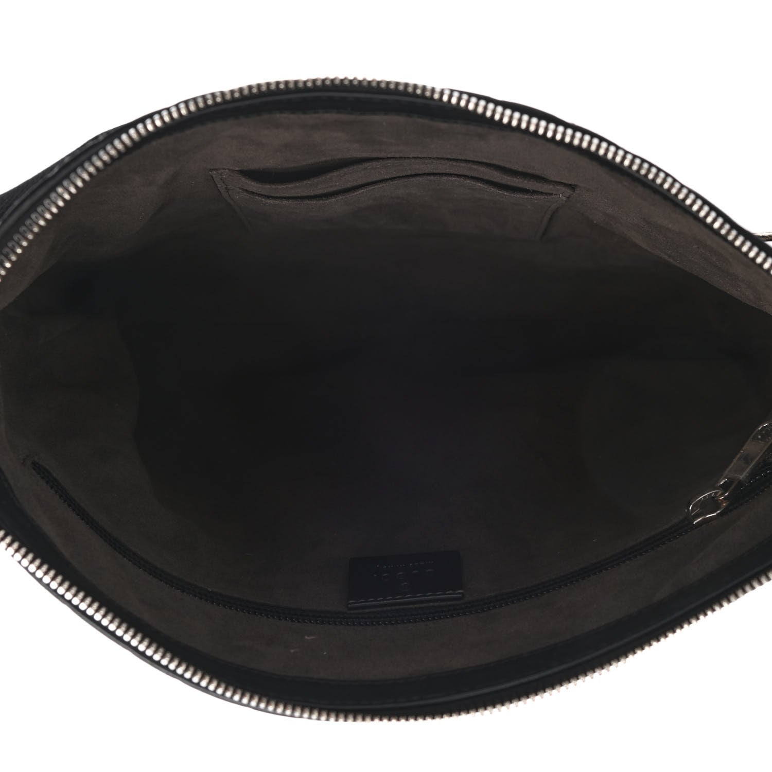Gucci Guccissima Signature Medium Flat Messenger Bag Black 5 of 10