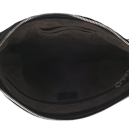 Gucci Guccissima Signature Medium Flat Messenger Bag Black 5 of 10