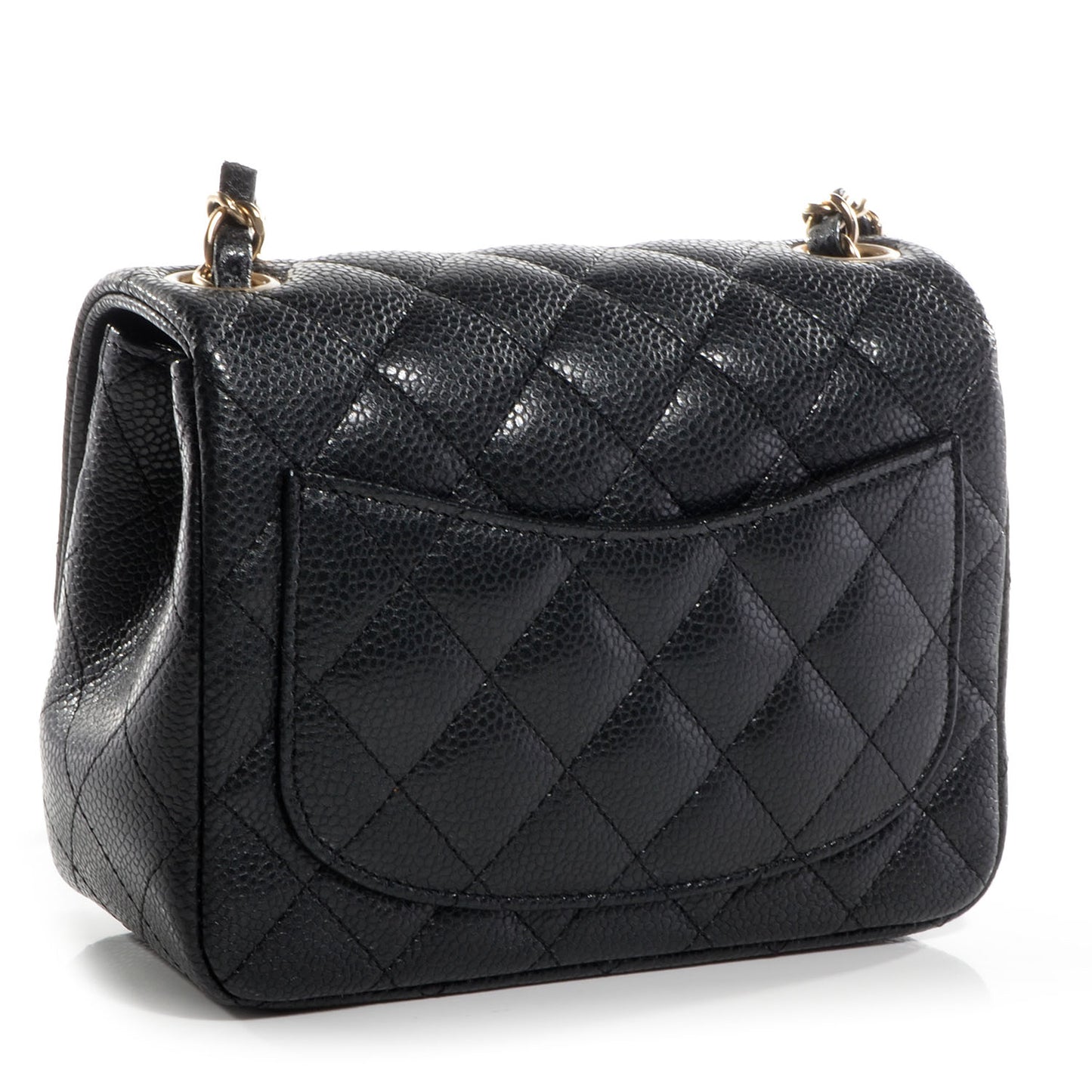 Caviar Quilted Mini Square Flap Bag Black