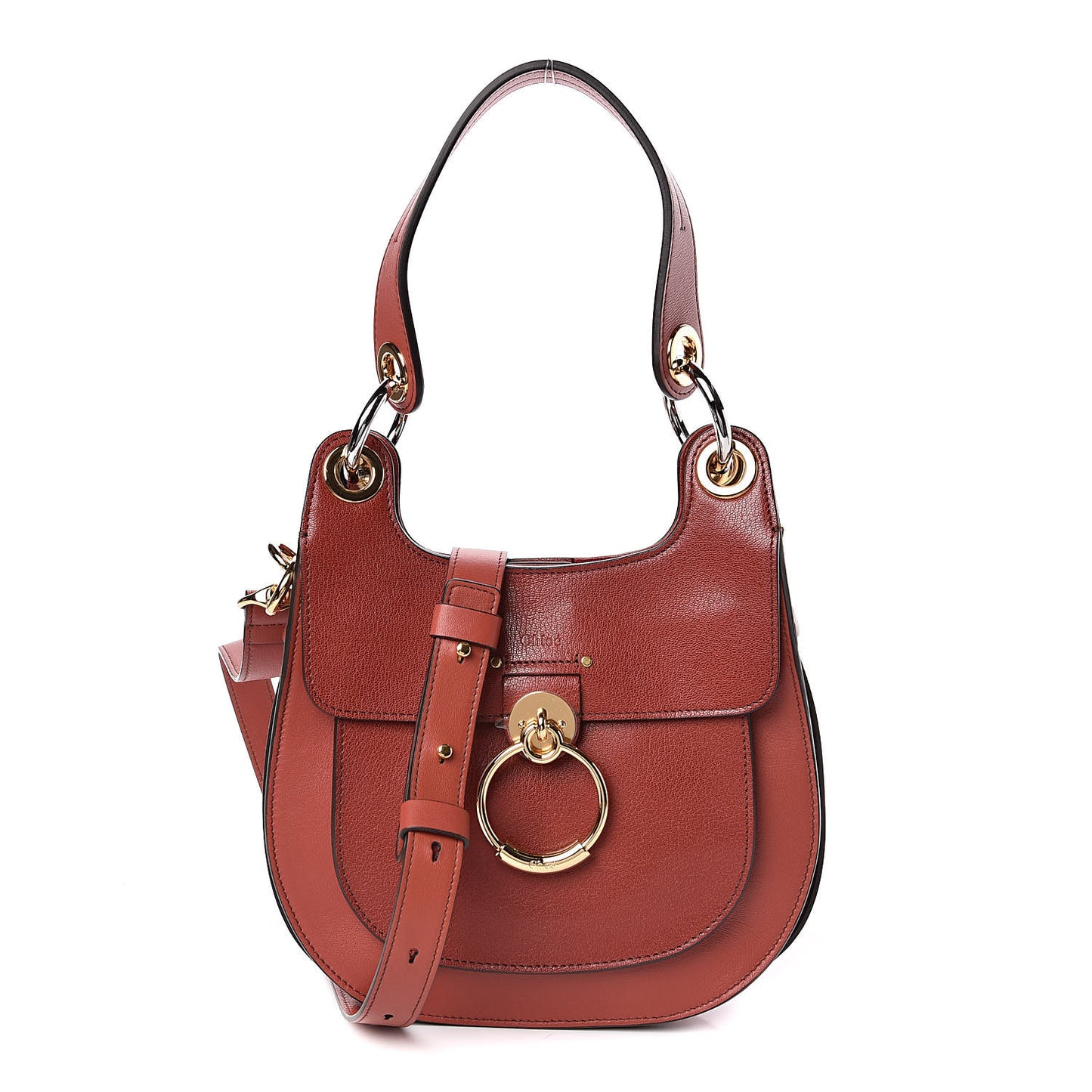Calfskin Medium Tess Hobo Sienna Red