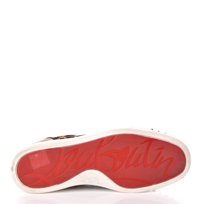 Christian Louboutin Pony Hair Spikes Orlato Flat Sneakers 38.5 Leopard 7 of 12