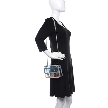 Chanel Lambskin PVC Quilted Mini Coco Splash Flap Blue Green 2 of 9