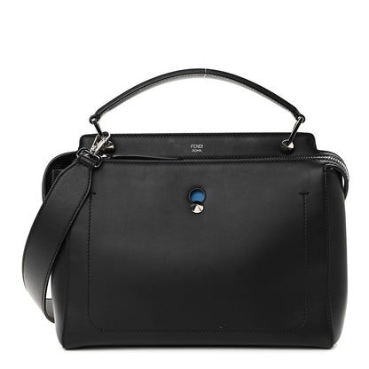 Fendi Vitello Baltico Dolce DotCom Satchel Black Blue Royal 1 of 20