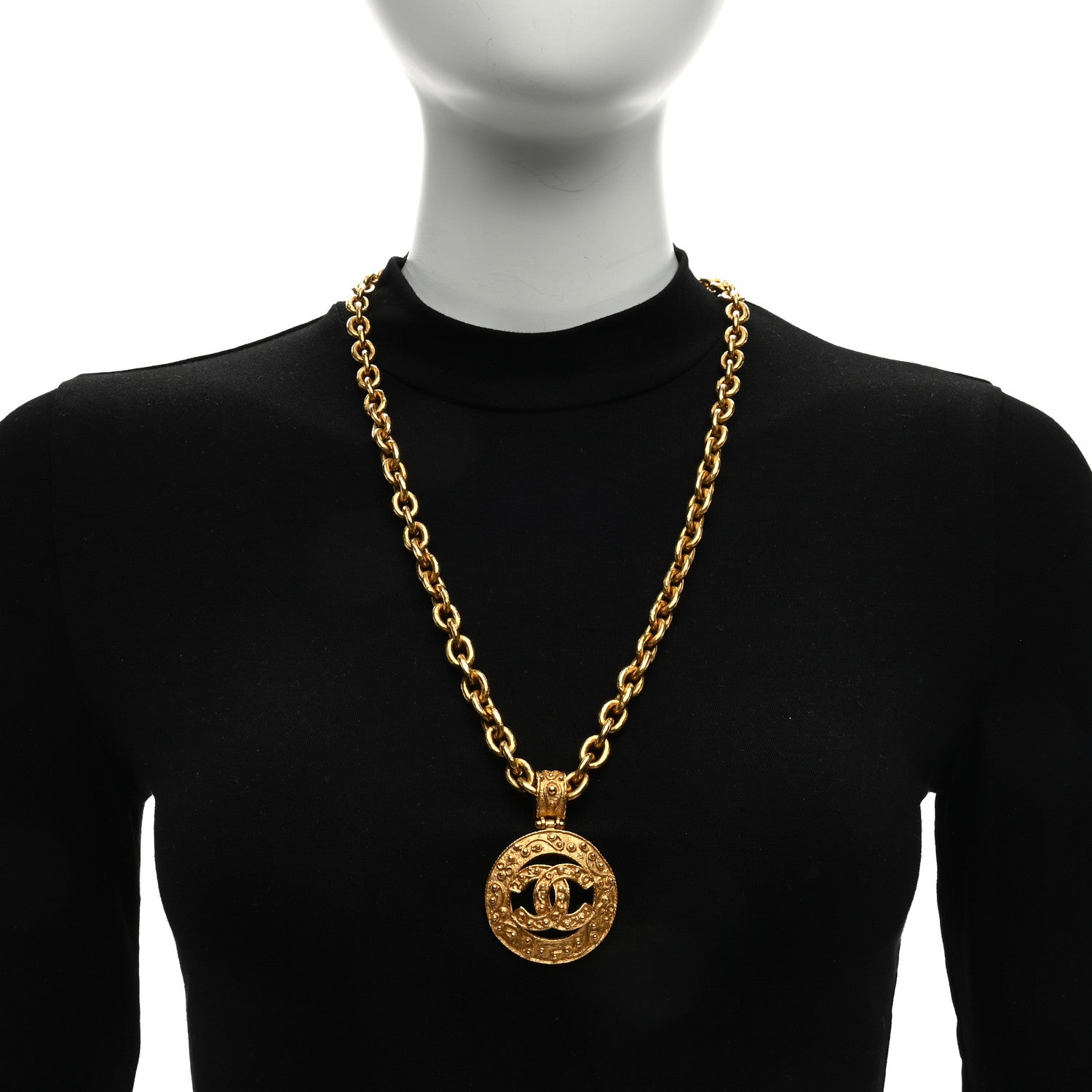 Chanel CC Chain Pendant Long Necklace Gold 2 of 5