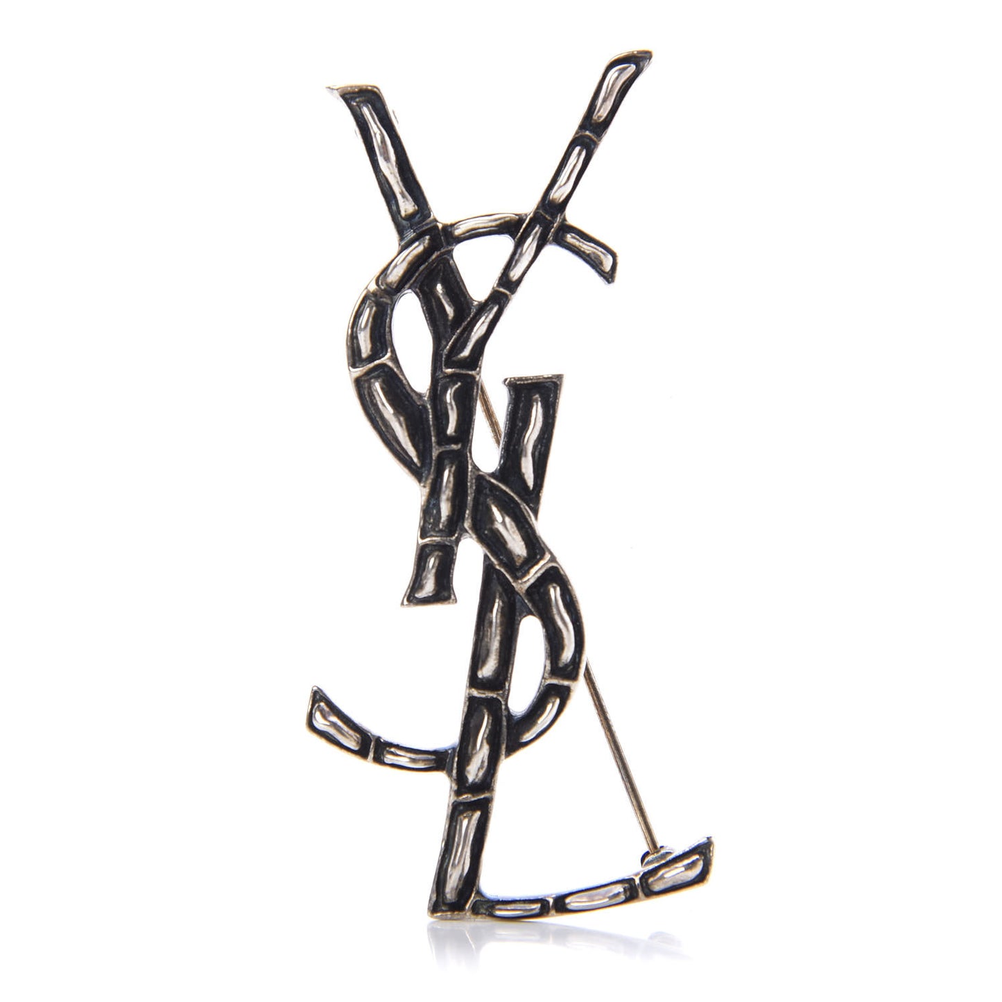 Monogram Crocodile Opyum Brooch Silver