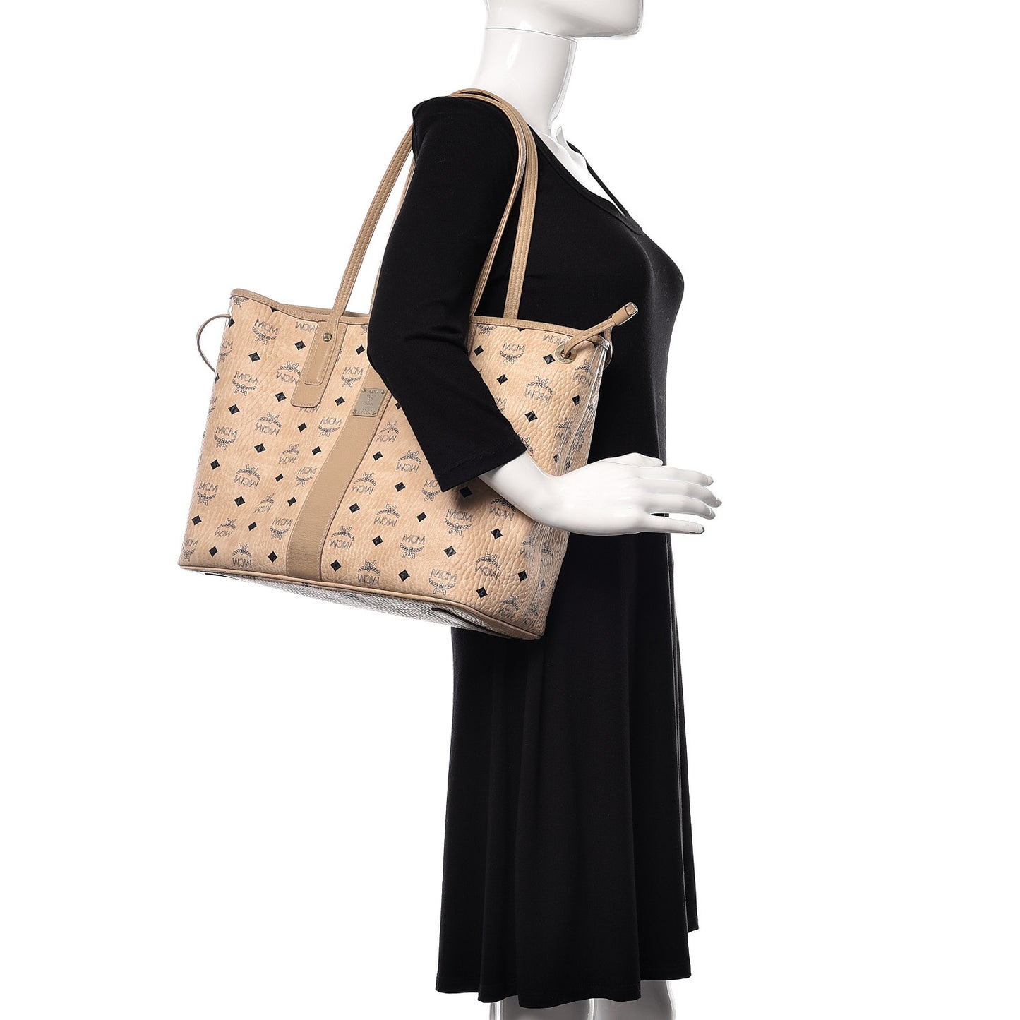 Visetos Medium Liz Reversible Shopper Tote Beige