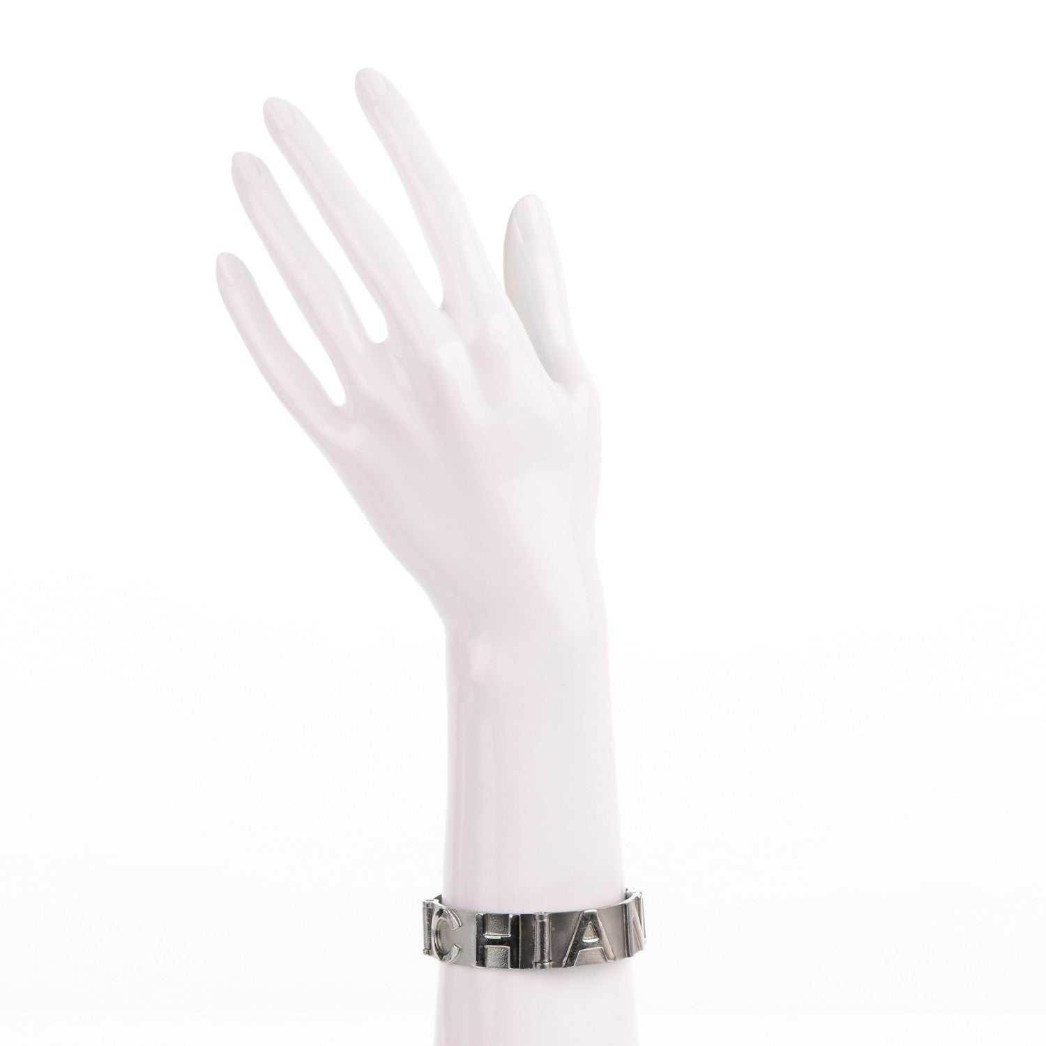 Chanel Metal Logo Bracelet Silver 3 of 5