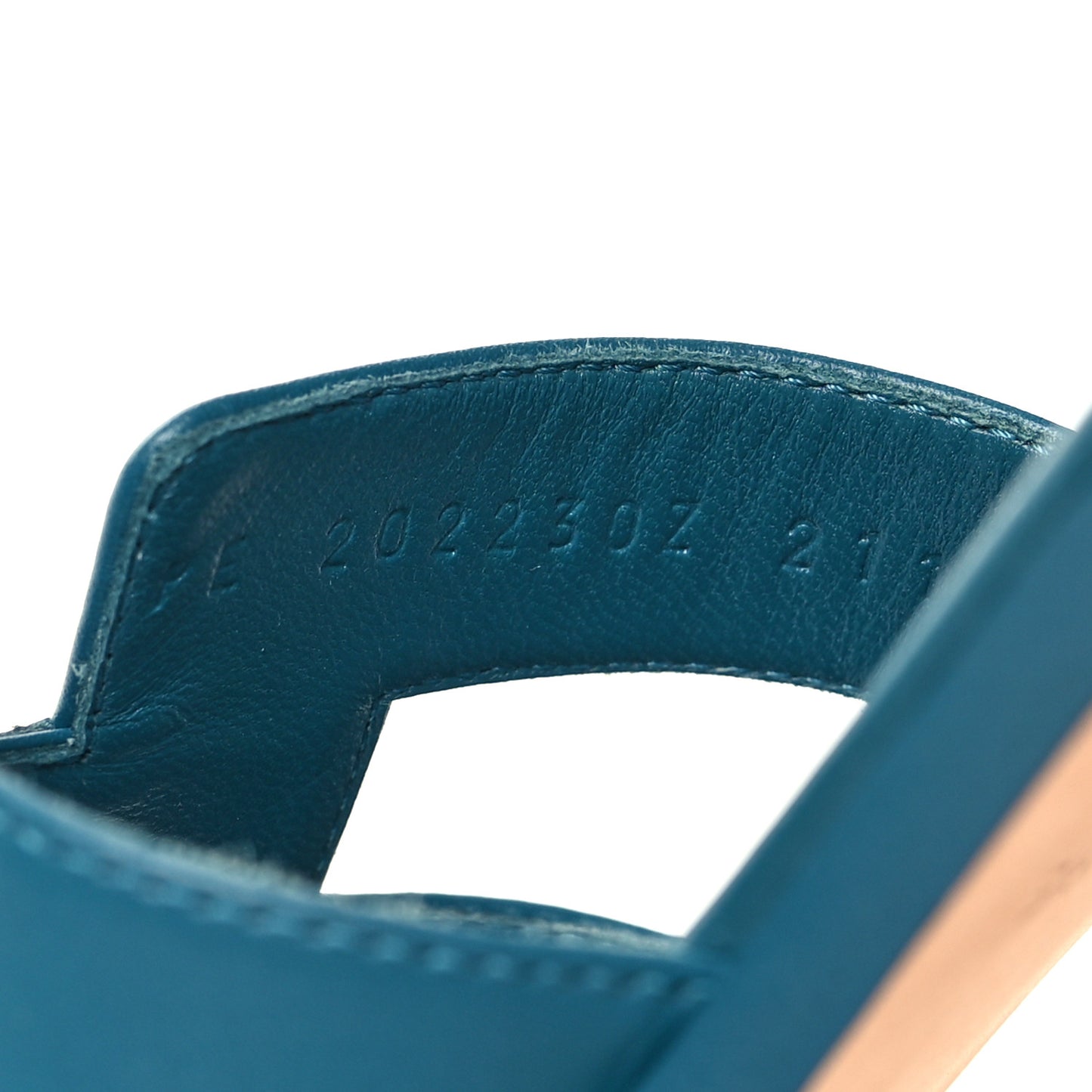 Calfskin Oran Sandals 38 Bleu Emeraude