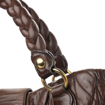 Miu Miu Nappa Matelasse Top Handle Satchel Brown 14 of 14