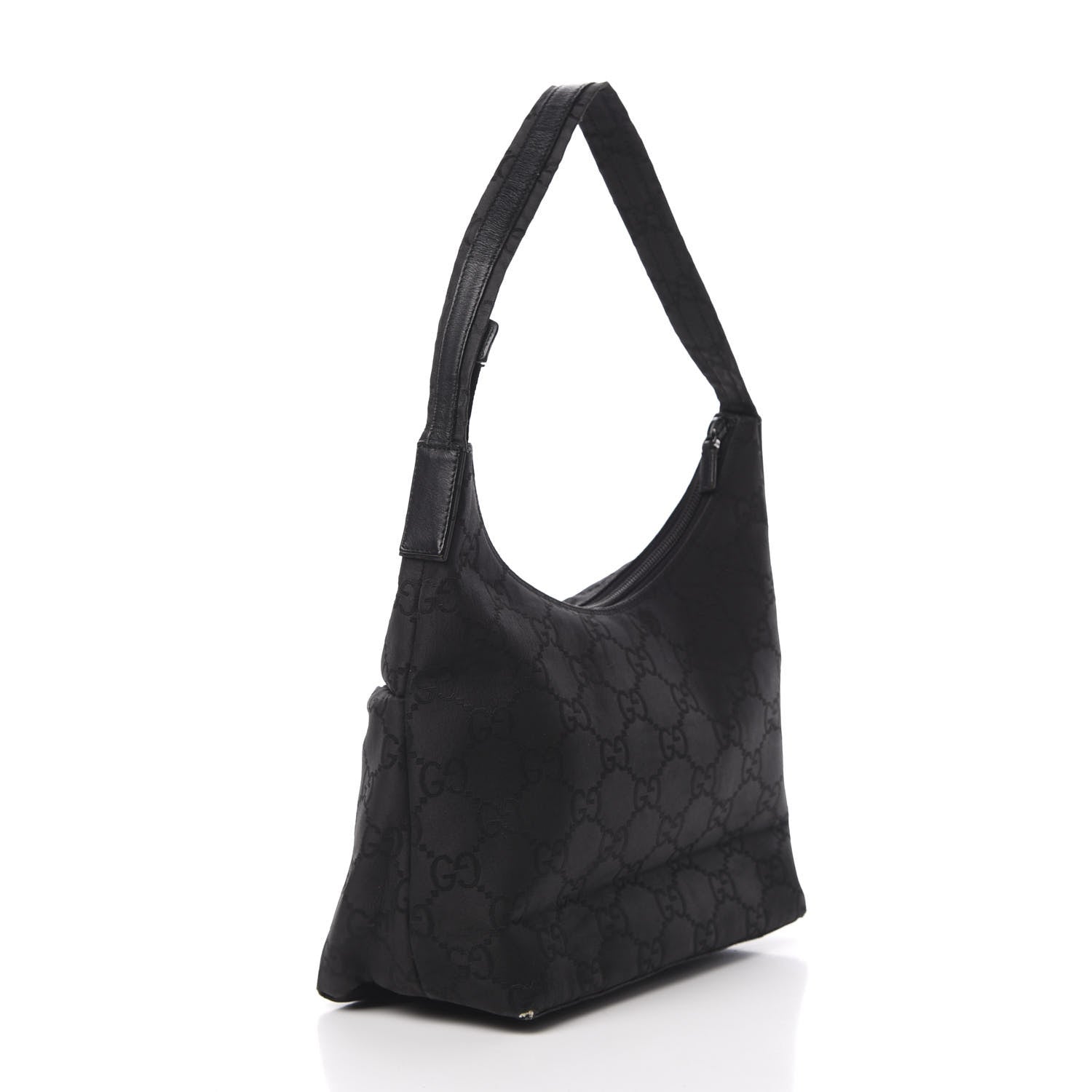 Gucci Nylon Monogram Small Hobo Black 3 of 15