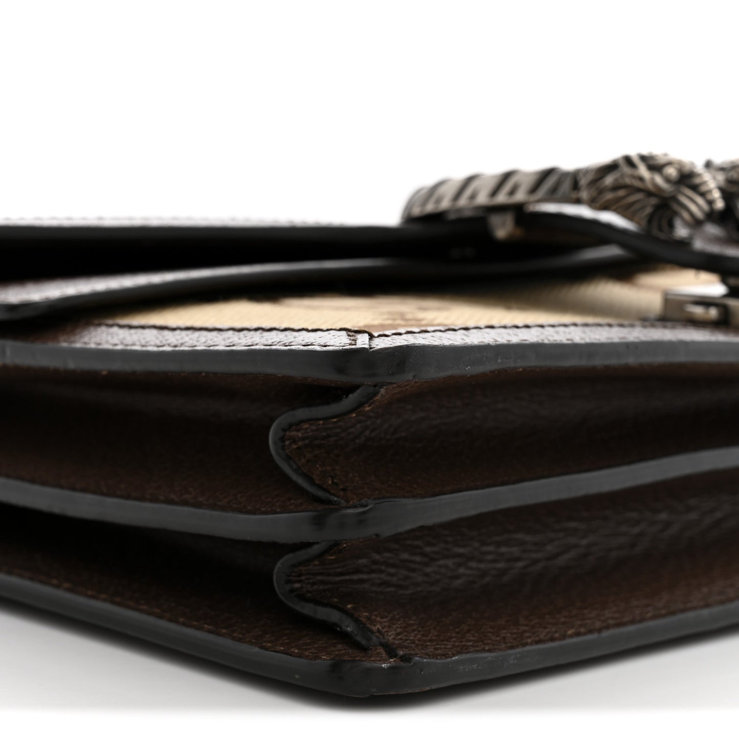 Monogram Jumbo GG Textured Dollar Calfskin Small Dionysus Shoulder Bag Camel Ebony New Acero