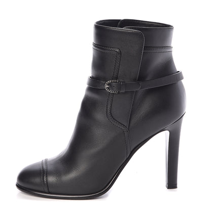 Chanel Calfskin CC Short Boots 38 Black 1 of 10