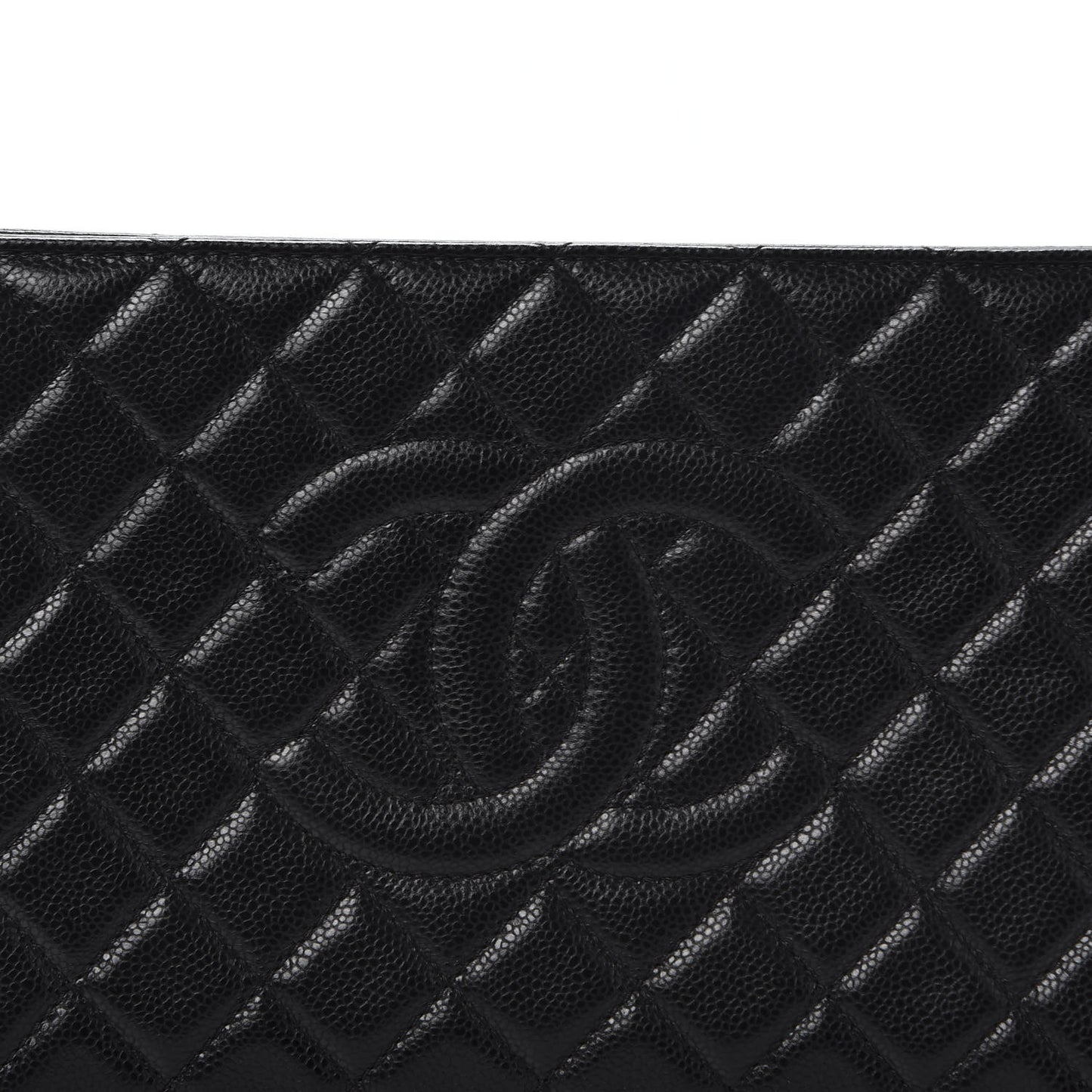 Caviar Quilted CC Large Clutch Black