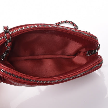 Chanel Caviar Quilted Small Clutch With Chain Red 5 of 10