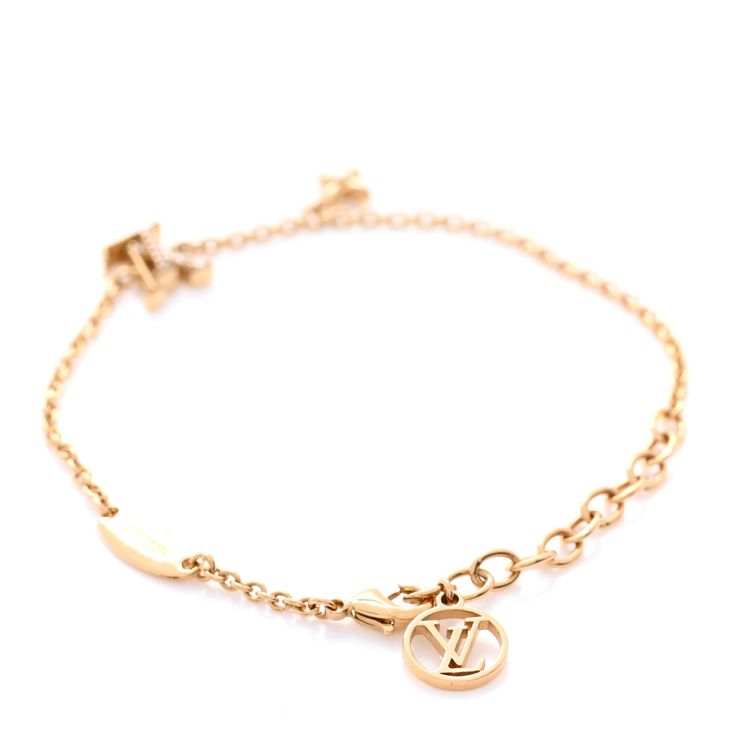 Metal Crystal LV Iconic Bracelet Gold