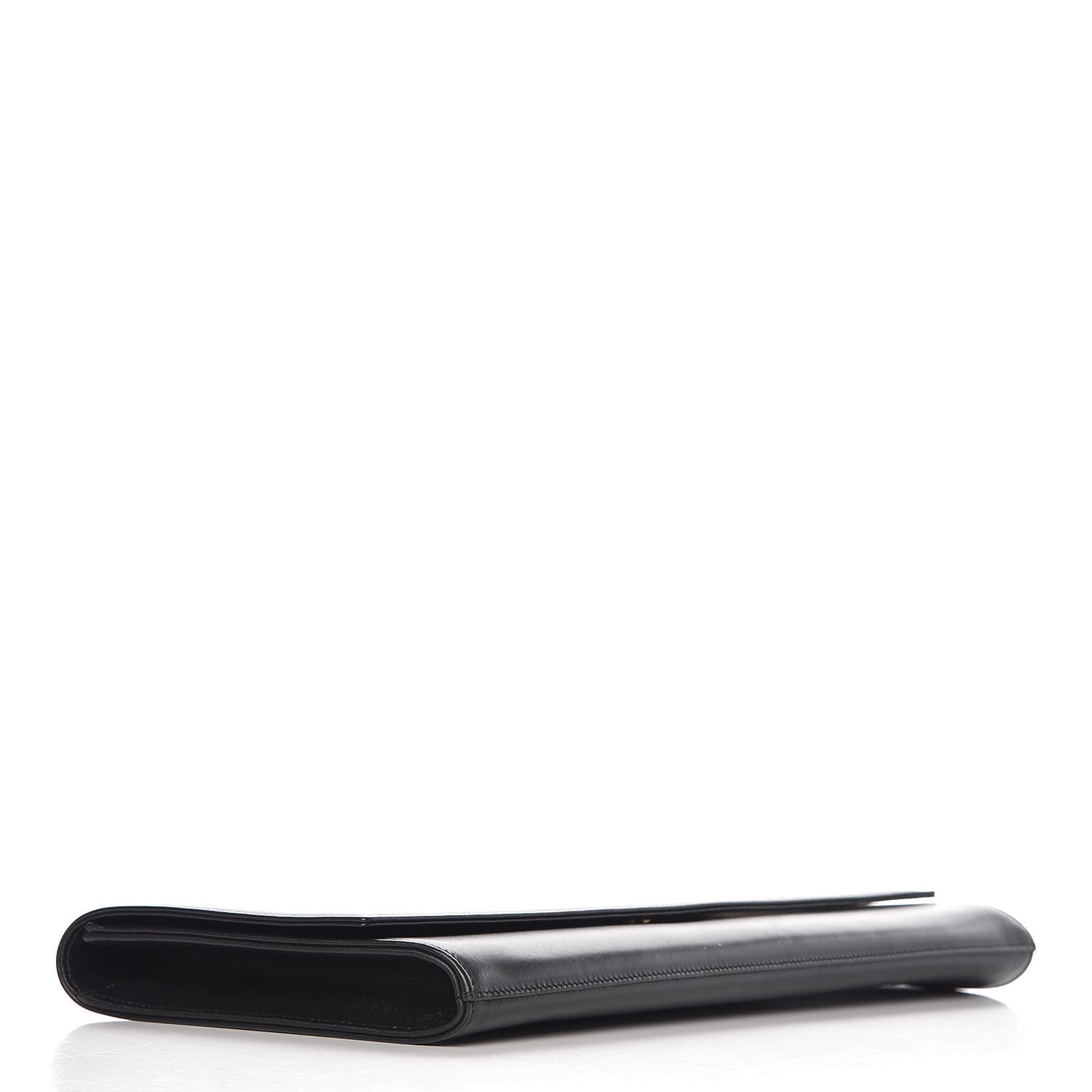 Calfskin Diagonal Clutch Black