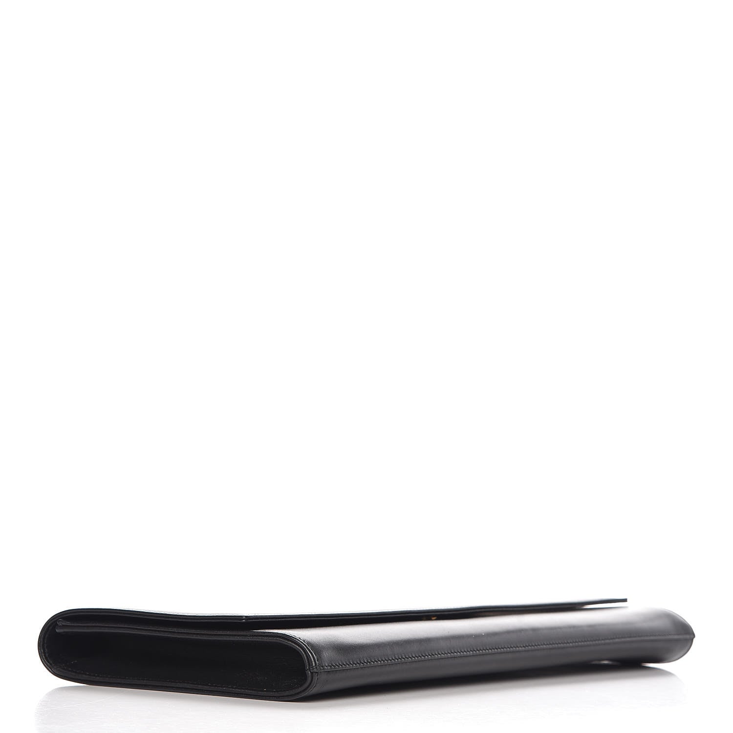 Saint Laurent Calfskin Diagonal Clutch Black 4 of 17