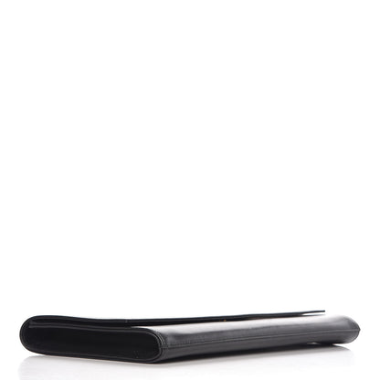 Saint Laurent Calfskin Diagonal Clutch Black 4 of 17