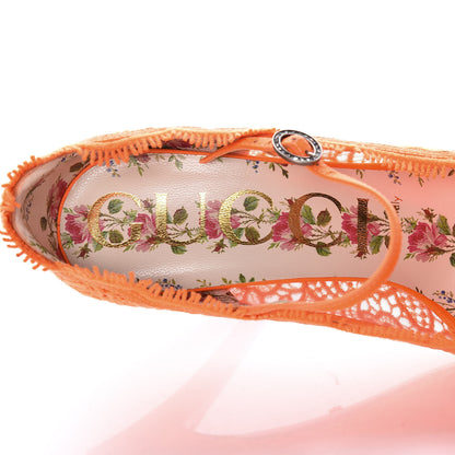 Gucci Lace Pizzo Venice Pumps 38.5 Orange Fluo 6 of 8