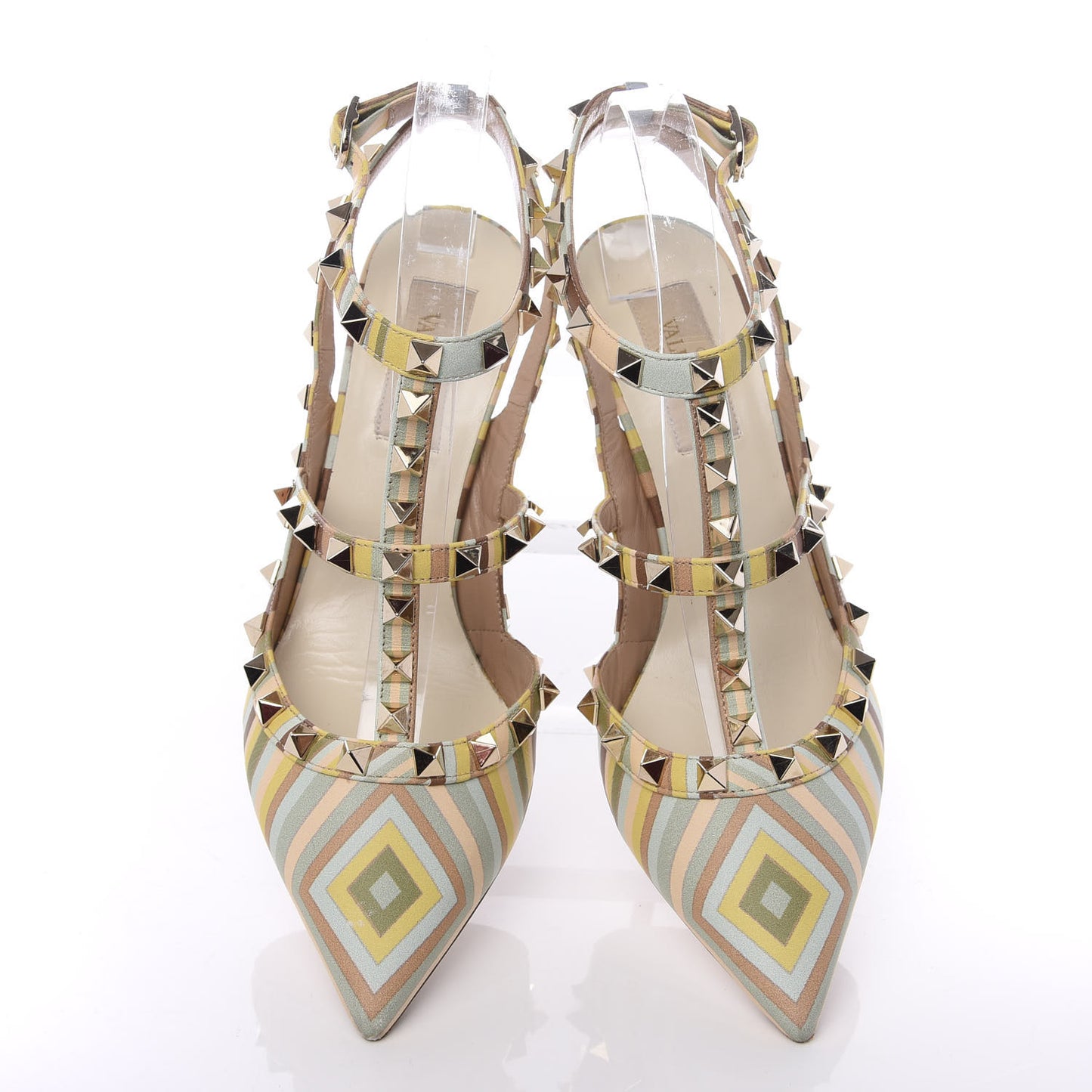 Nappa Native Couture 1975 Rockstud Ankle Strap 100mm Pumps 37.5 Multicolor