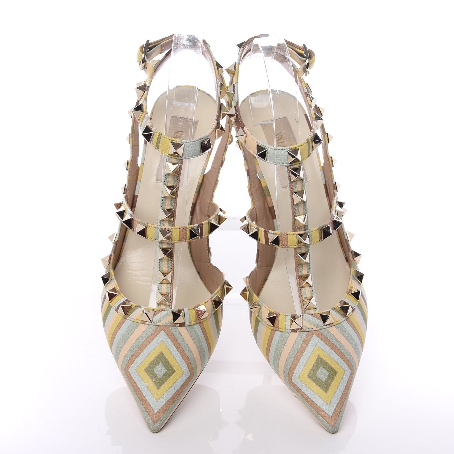 Valentino Garavani Nappa Native Couture 1975 Rockstud Ankle Strap 100mm Pumps 37.5 Multicolor 6 of 11