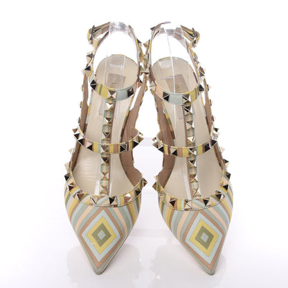 Valentino Garavani Nappa Native Couture 1975 Rockstud Ankle Strap 100mm Pumps 37.5 Multicolor 6 of 11