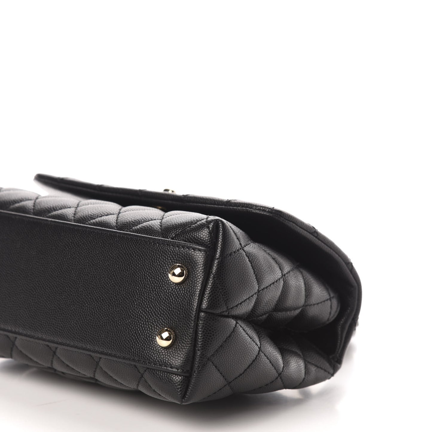 Caviar Quilted Mini Coco Handle Flap Black