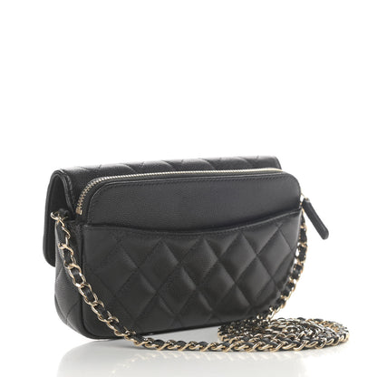 Chanel Caviar Quilted Flap Phone Holder With Chain Black 3 of 13