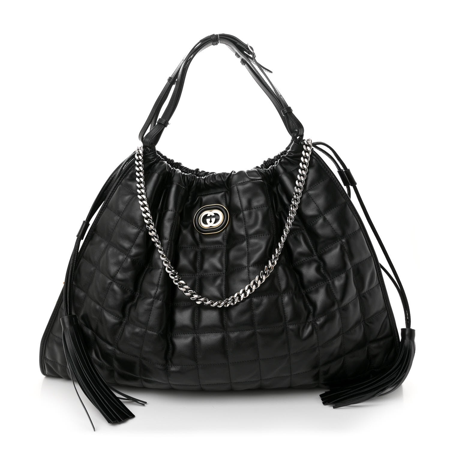 Gucci Calfskin Quilted Large Deco Tote Bag Black 1 of 11
