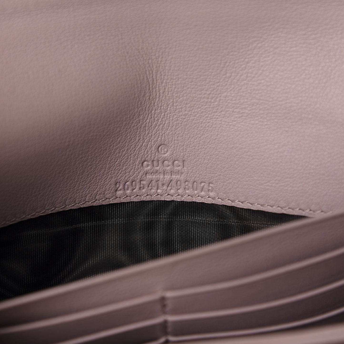 Soft Microguccissima Dice Chain Wallet Mauve