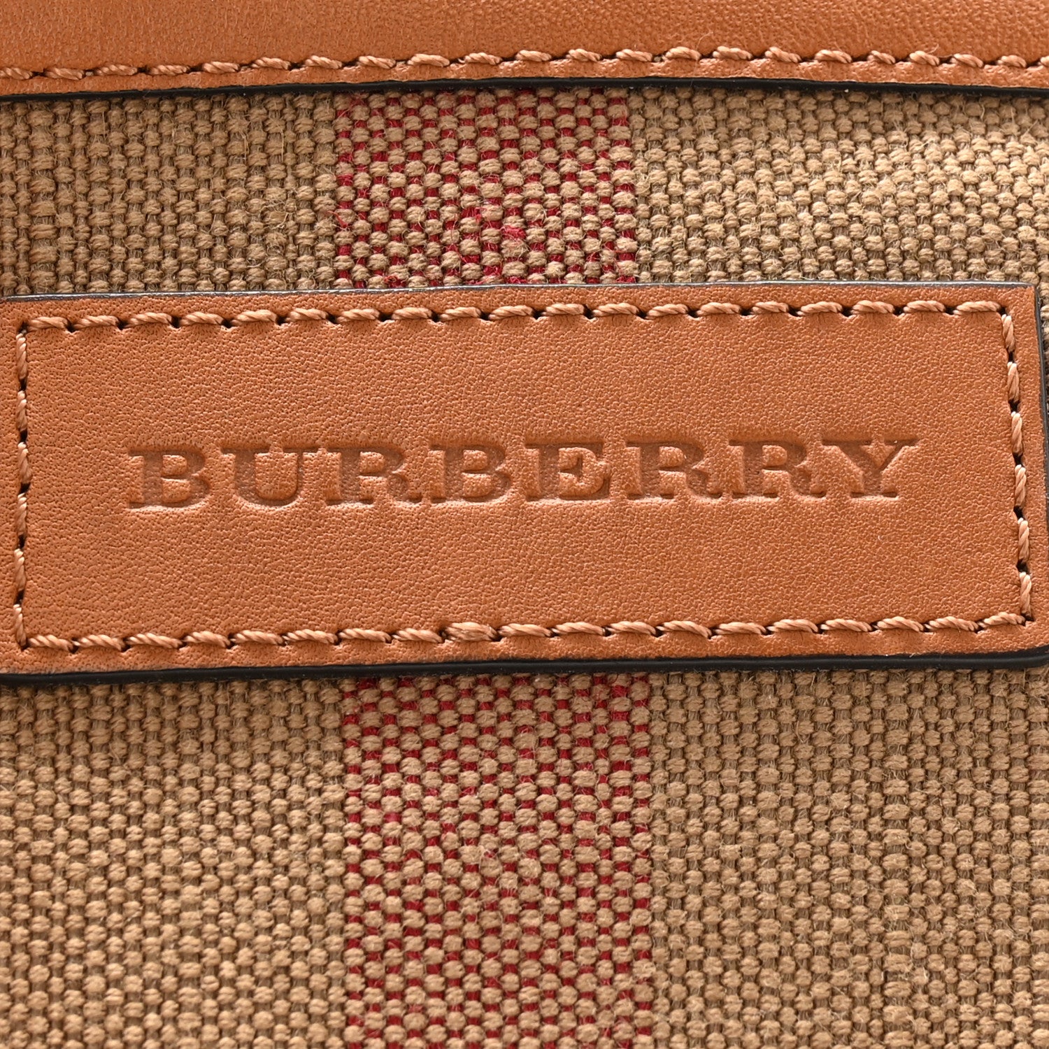 Burberry Canvas Mega Check Mini Ashby Hobo Saddle Brown 7 of 12