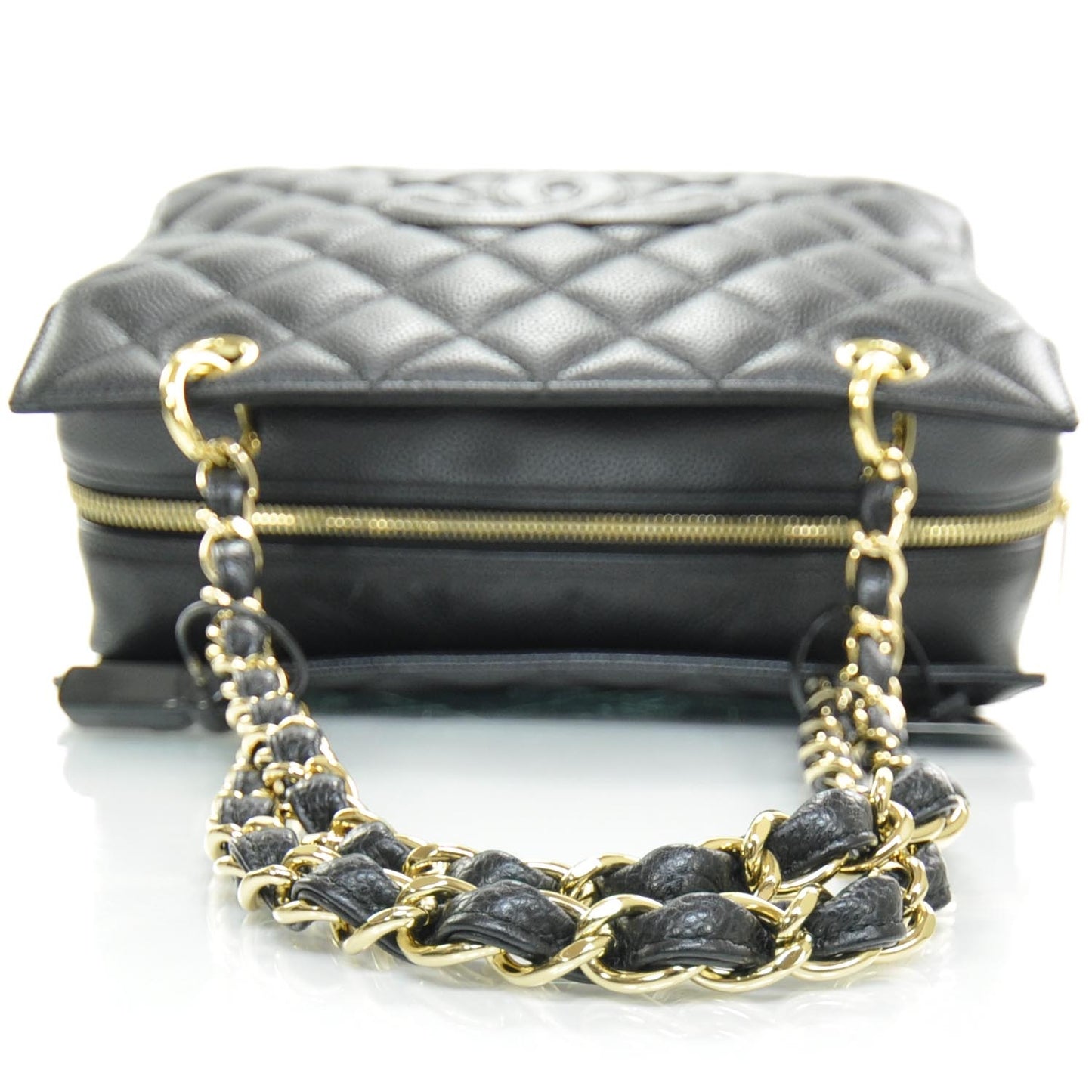 Caviar Quilted Petit Timeless Tote PTT Black