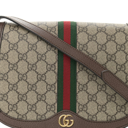 Gucci GG Supreme Monogram Web Small Ophidia Flap Messenger Bag Brown 8 of 10