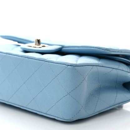 Chanel Caviar Quilted Small Double Flap Light Blue 9 of 10