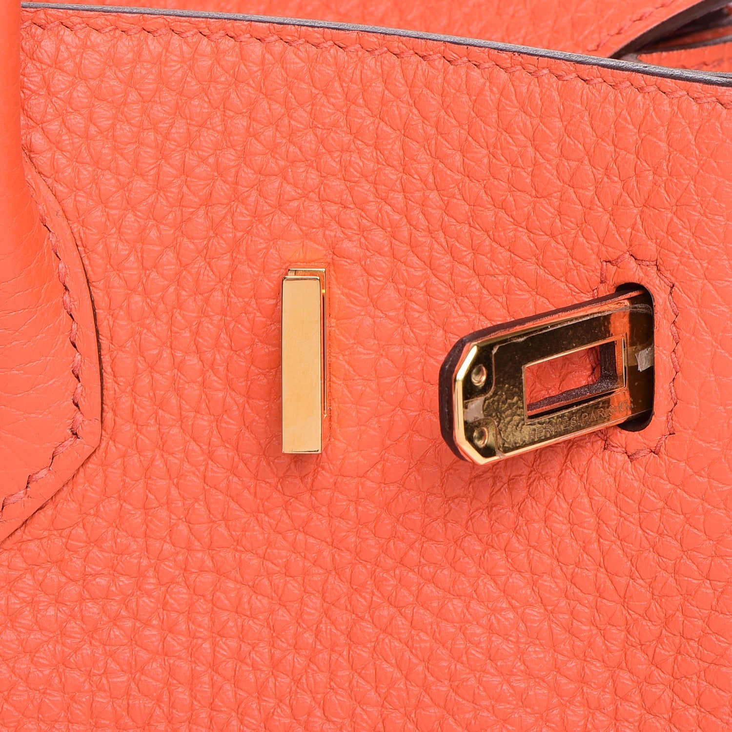 Hermes Taurillon Clemence Birkin 25 Orange Poppy 17 of 25