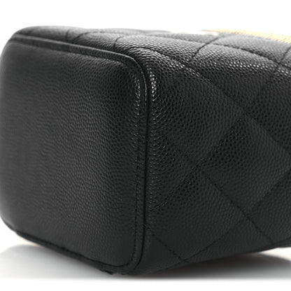 Chanel Caviar Quilted Mini Vanity Case With Chain Black 10 of 13