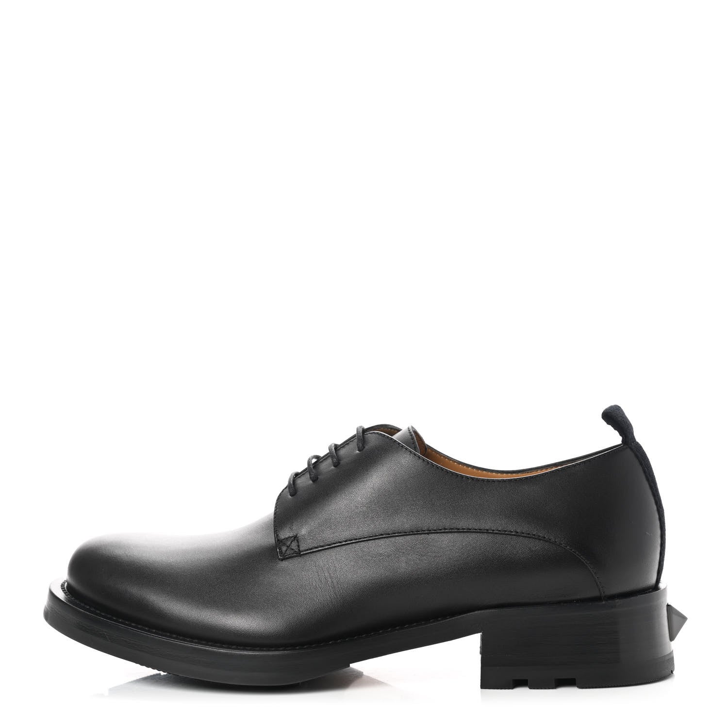 Valentino Garavani Calfskin Mens Derby Roman Stud Loafers 43 Black 1 of 9