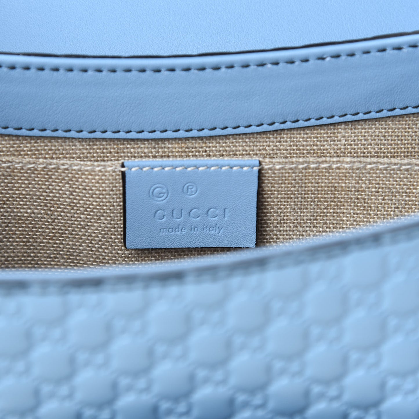 Microguccissima Medium Emily Chain Shoulder Bag Mineral Blue