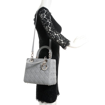 Christian Dior Lambskin Cannage Medium Lady Dior Grey 3 of 9