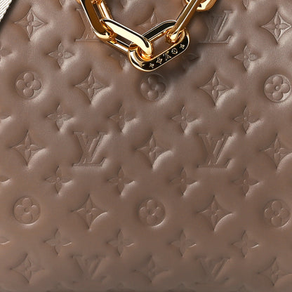 Louis Vuitton Lambskin Embossed Monogram Coussin MM Taupe 7 of 11
