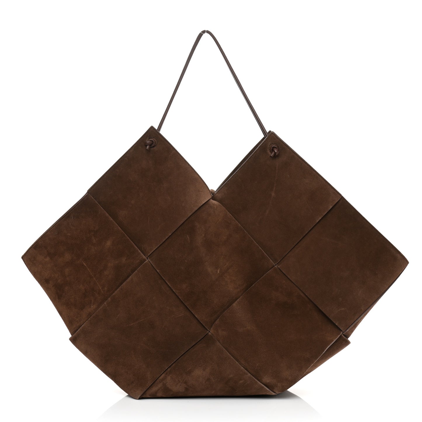 Suede Maxi Intrecciato Tote Brownie