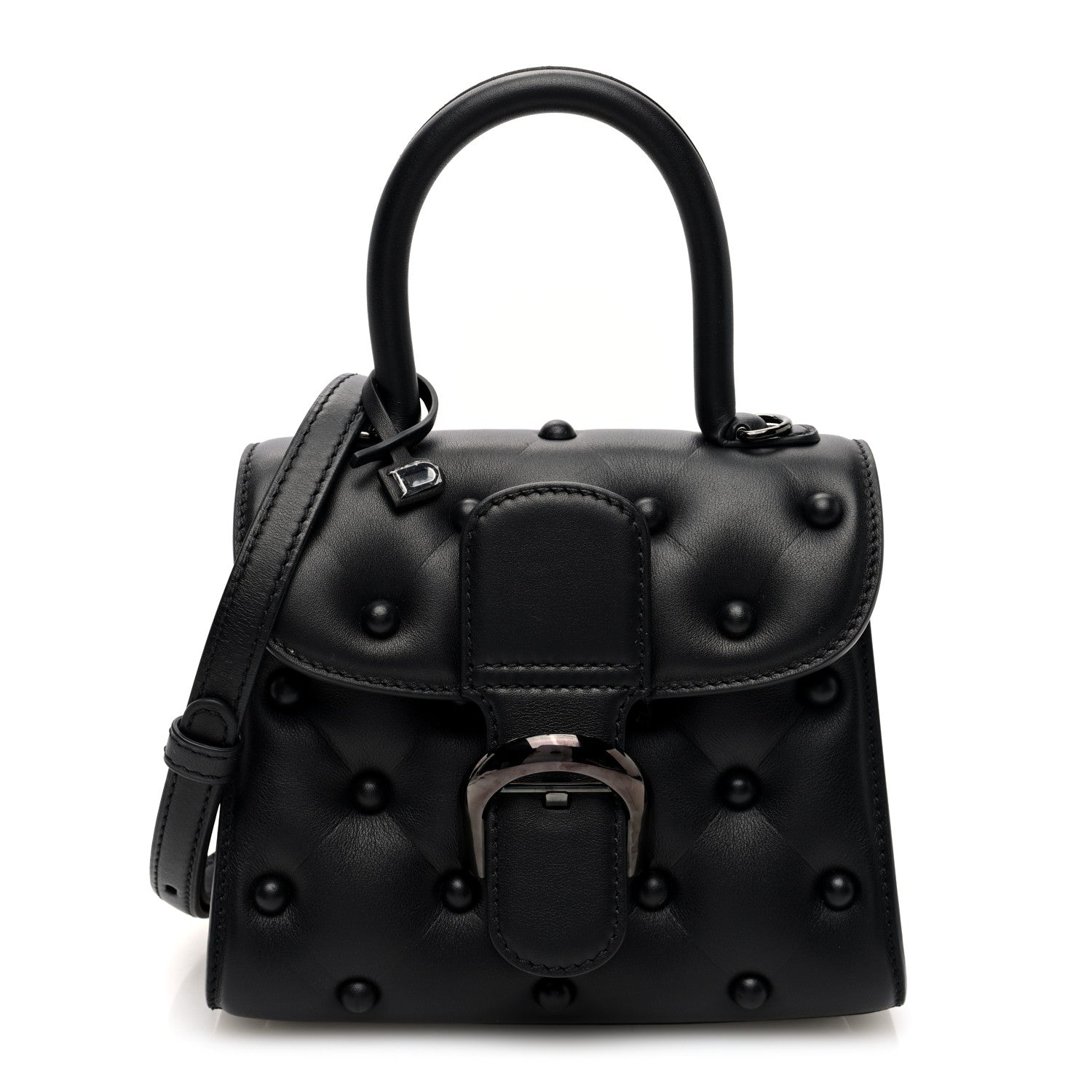 Delvaux Grained Rodeo Calfskin Quilted Mini Brillant Satchel Black 1 of 10