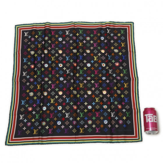 Louis Vuitton Silk Multicolor Eye Love Scarf Black 2 of 5