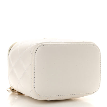 Chanel Lambskin Quilted My Chanel Lady Vanity Case With Chain White 4 of 11