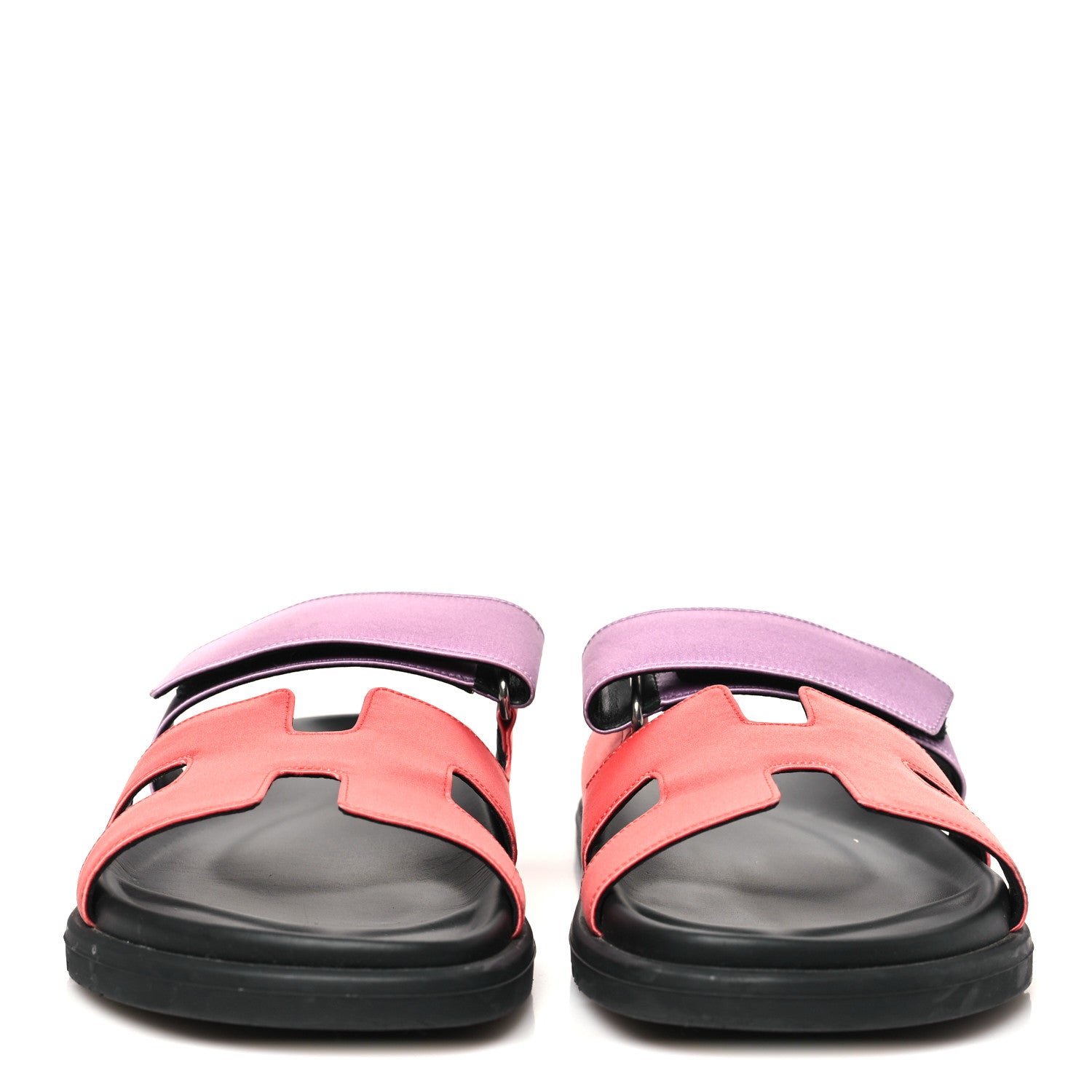Hermes Satin Crepe Chypre Sandals 37.5 Rose Peche Violet Petale 3 of 12